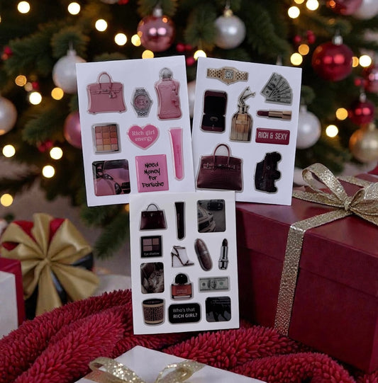 ✨ Luxury Epoxy Glossy Sticker Set (3 Sheets)