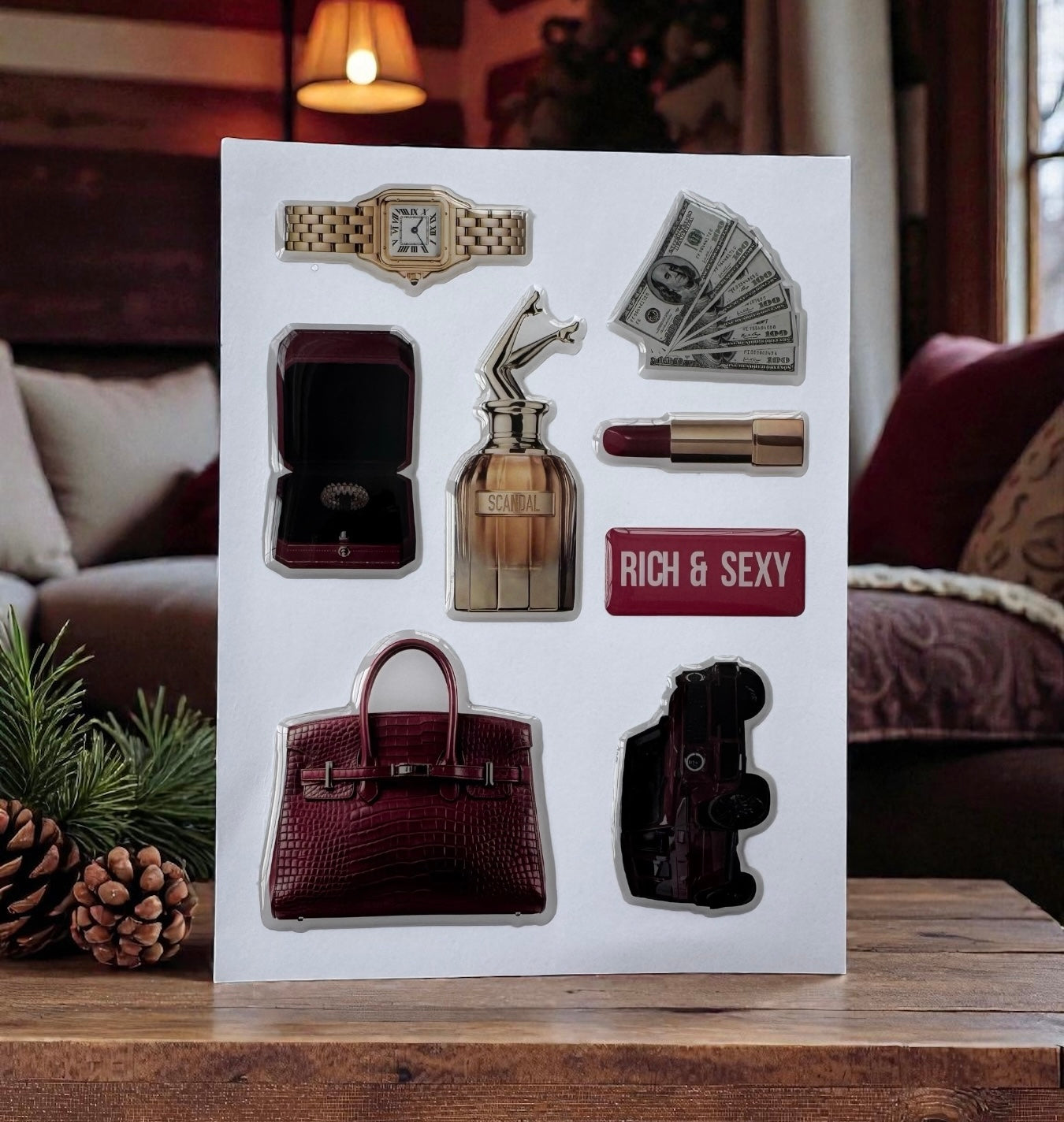 ✨ Luxury Epoxy Glossy Sticker Set (3 Sheets)